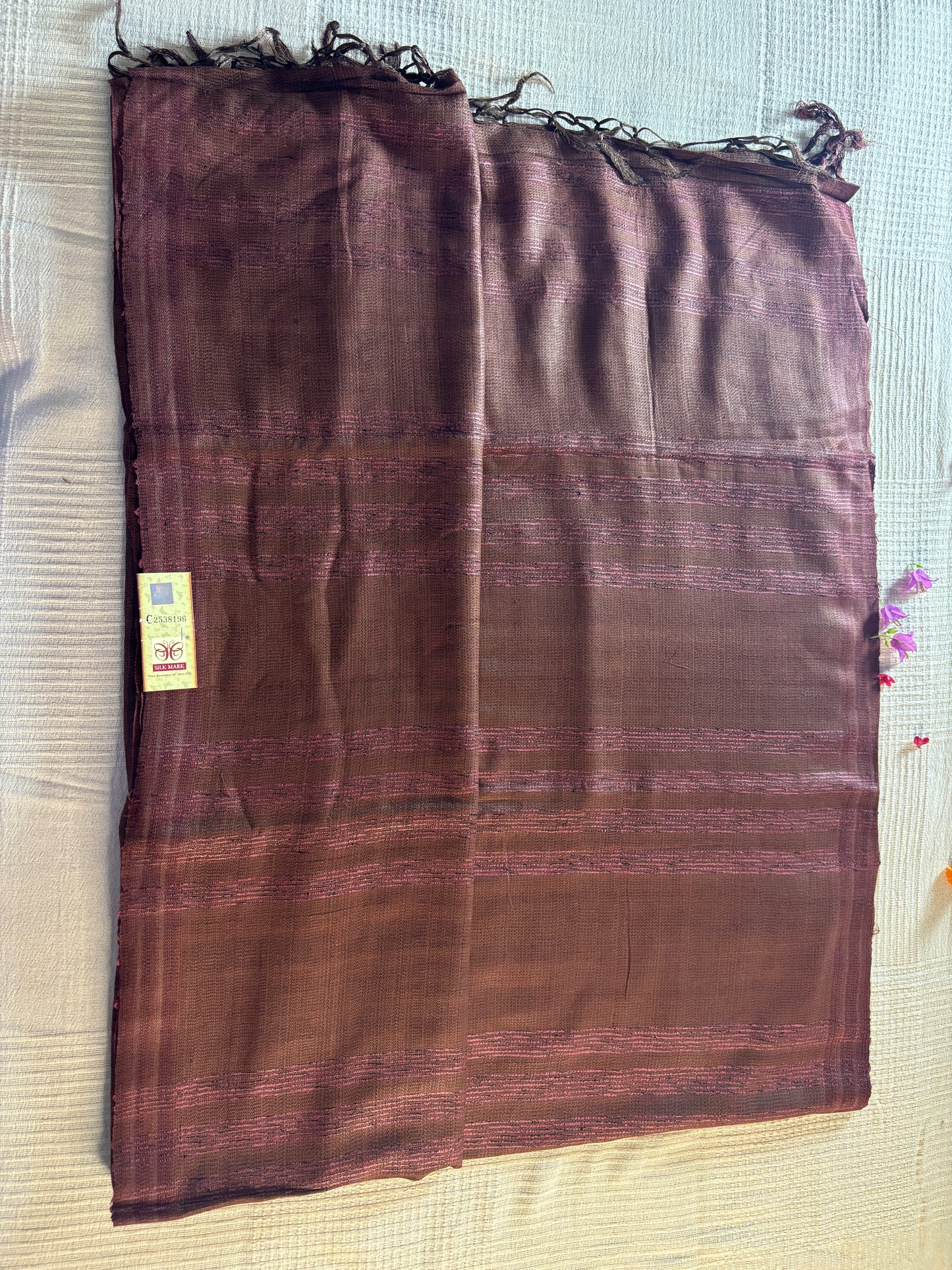 Tussar Gicha Saree · Cocoa Rose