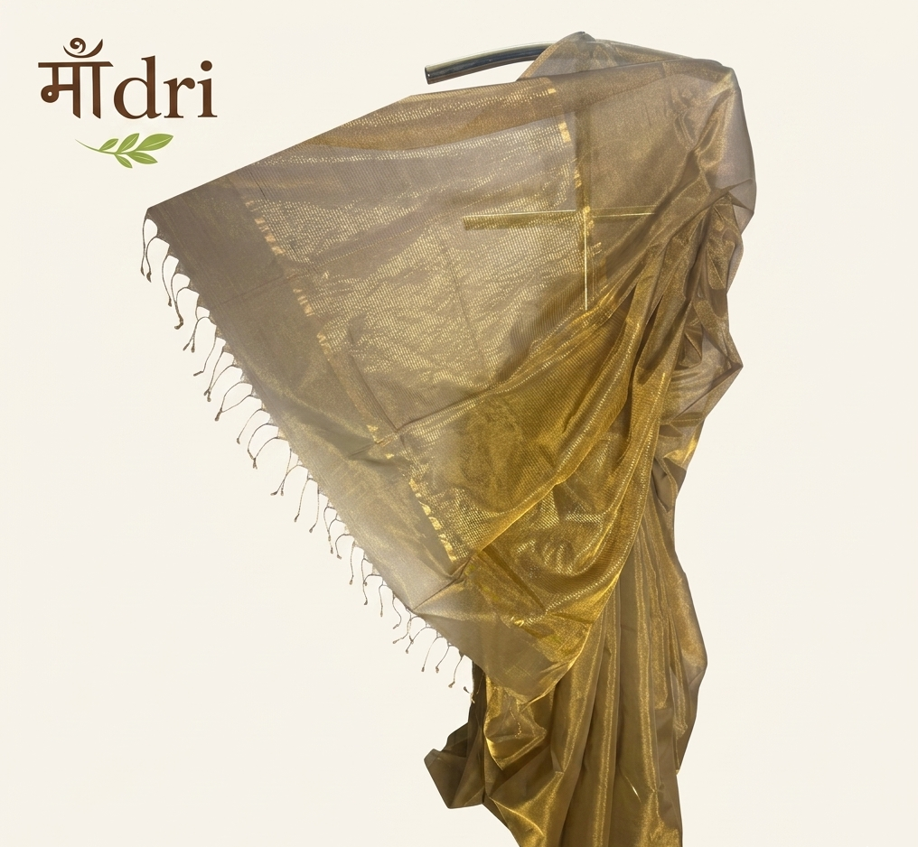 Maheshwari Tissue Saree · Antique Gold
