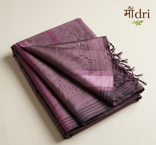 Tussar Gicha Saree · Deep Mauve