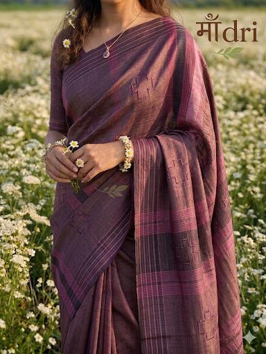 Tussar Gicha Saree · Deep Mauve